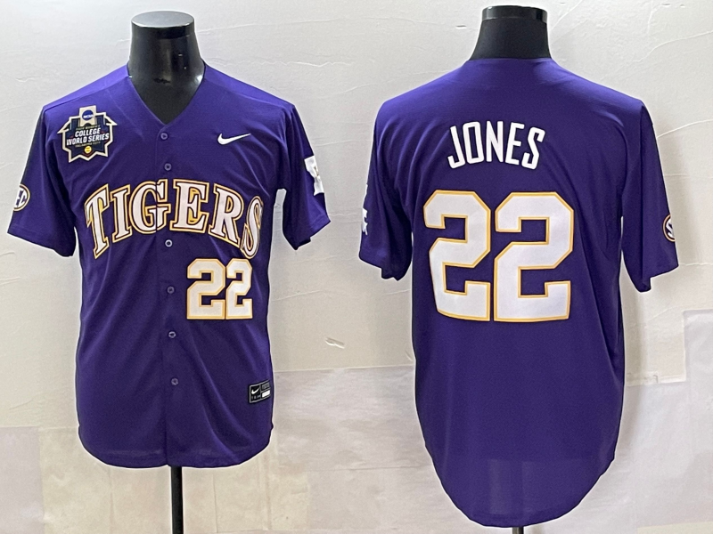 Men 2025 LSU Tigers #22 Jones blue Joint Name Nike NCAA 2025  Jersey style 2->ncaa teams->NCAA Jersey